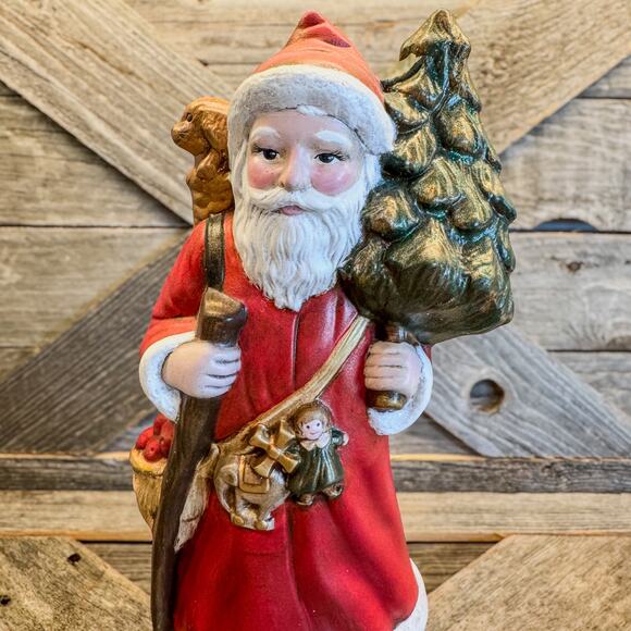 1989 Vintage Provincial Mold, Old World Santa Claus Ceramic Tabletop Decor, 11”H - Picture 10 of 12